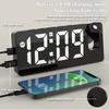 Multifunctional Projection Alarm Clock USB Charging Large Screen Digital Display LED Mirror Clock Electronic Digital Clock
