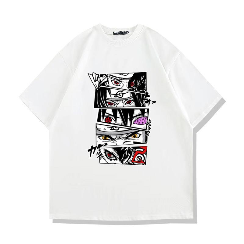 Loose Summer Childrens Tshirt Japanese Anime Naruto Peripheral Pure Cotton Printed Parentchild Casual Short Sleeved Shirt