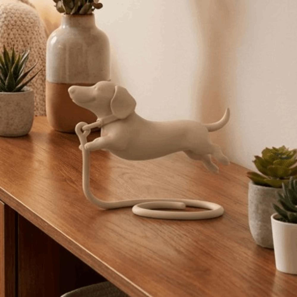 Plastic Floating Dachshund Figurine 3D Printed Dachshund Statue Sausage Dog Ornament  Study Decor