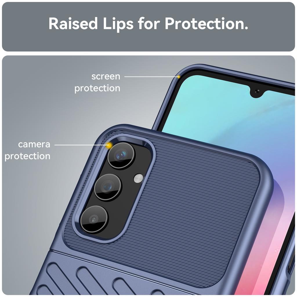 Thunder Series For Samsung Galaxy A25 5G (Global) (161.0 X 76.5 X 8.3mm) Twill Texture TPU Phone Cover Thicken Anti-drop Phone Case