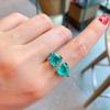 Stylish Love Shaped Women's Ring Luxury Paraiba Open Adjustable Ring Party Jewelry Anniversary Gift Engagement Ring