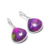 Copper Purple Turquoise Gemstone 925 Sterling Silver Jewelry Earring 1.18" KJ-801