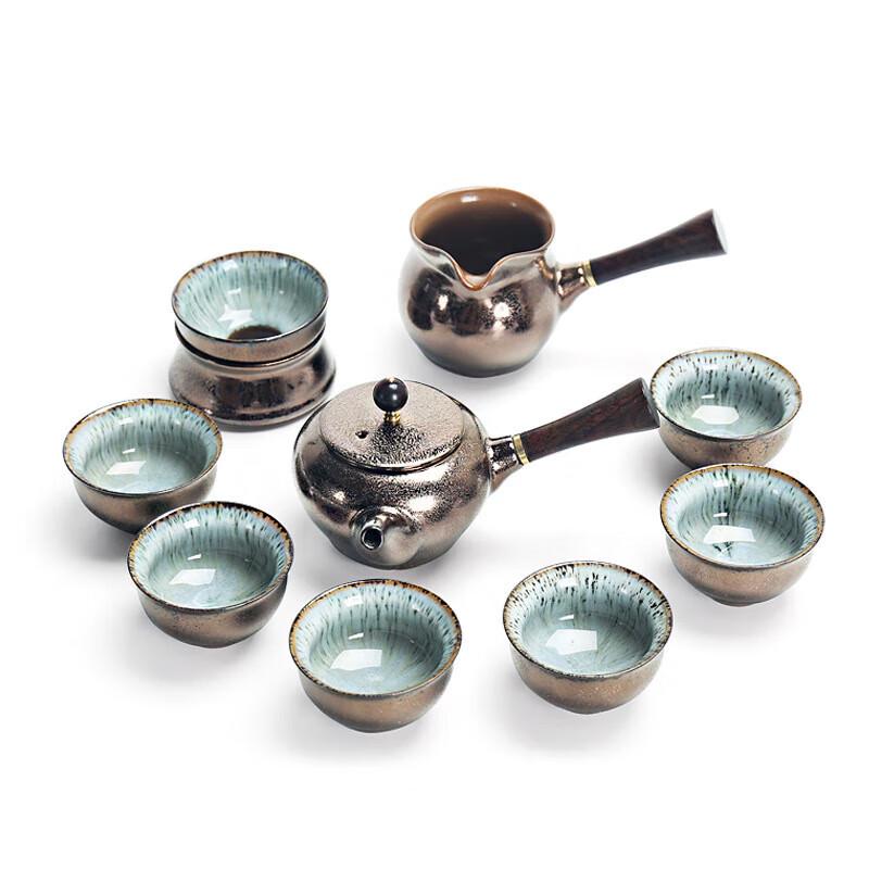 

Cha Xun Kiln-Fired Gold Wood Glaze Tea Set
