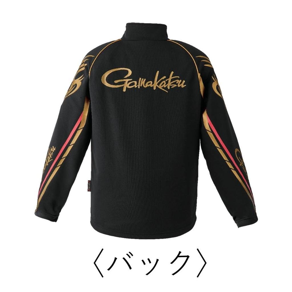Gamakatsu Warm Zip Size GM3766 2-Way Shirt, Black/Red, L,