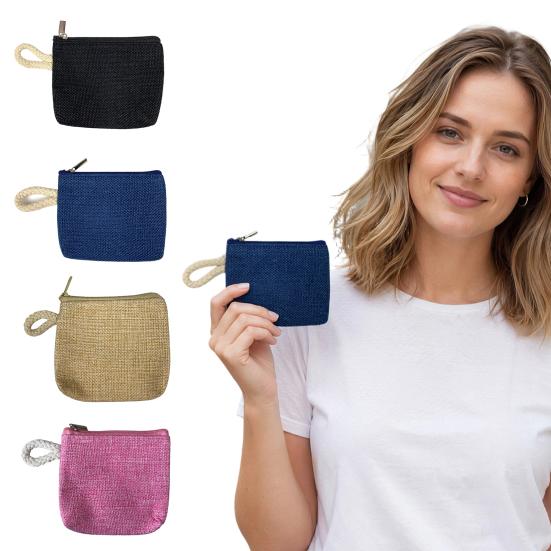 yangyizhi Women Coin Purse, Fabric Mini Change Portable Small Zippered Pouch for Coins Cash Cards Lipstick Keys