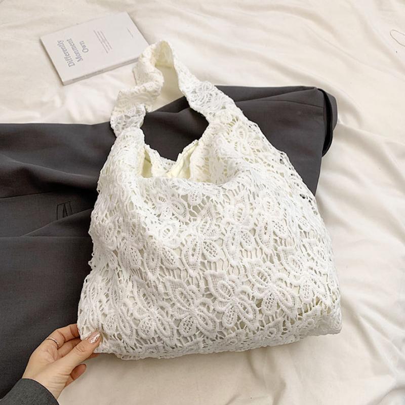 

Большая вместительная сумка женская летняя сумка через подмышку из холста высокого качества с текстурой Niche Hollow сумка через плечо