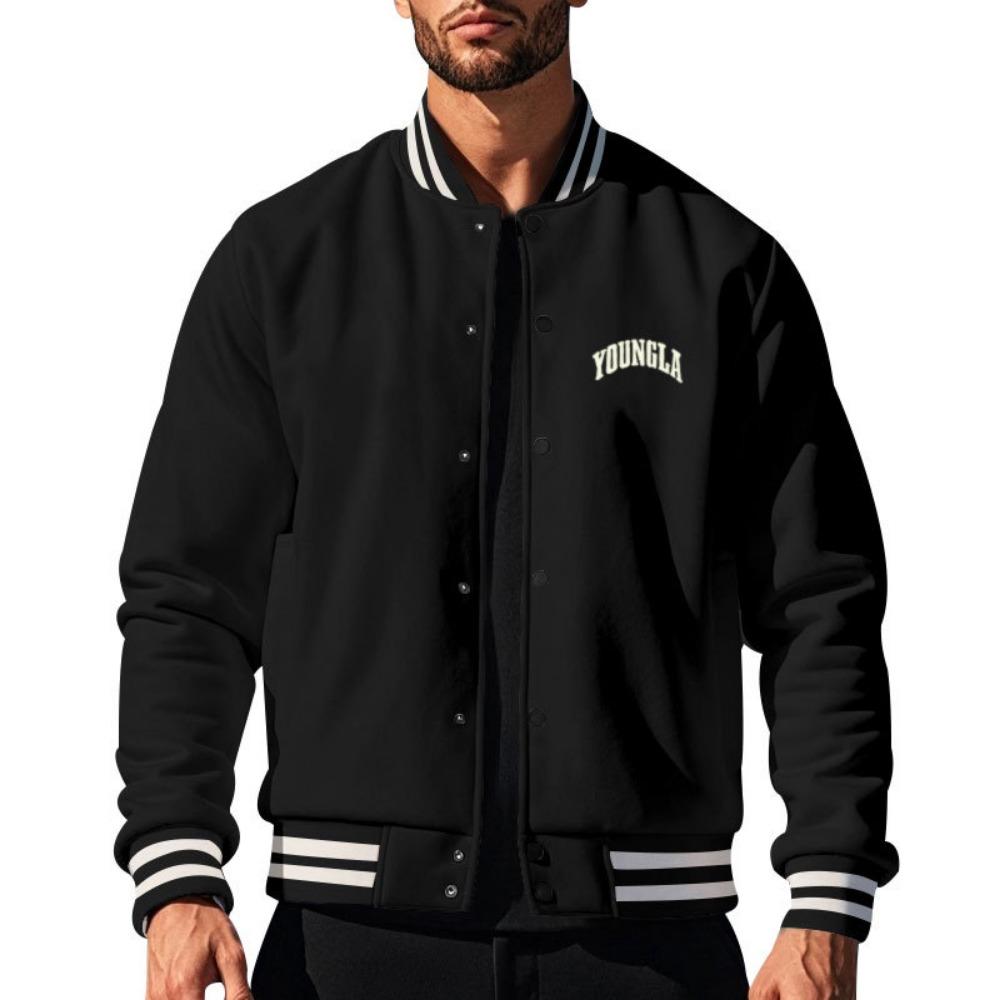

Мужская бейсбольная джерси на осень и зиму, американская уличная повседневная куртка свободного кроя, модная бейсбольная джерси с принтом XXXL чёрный