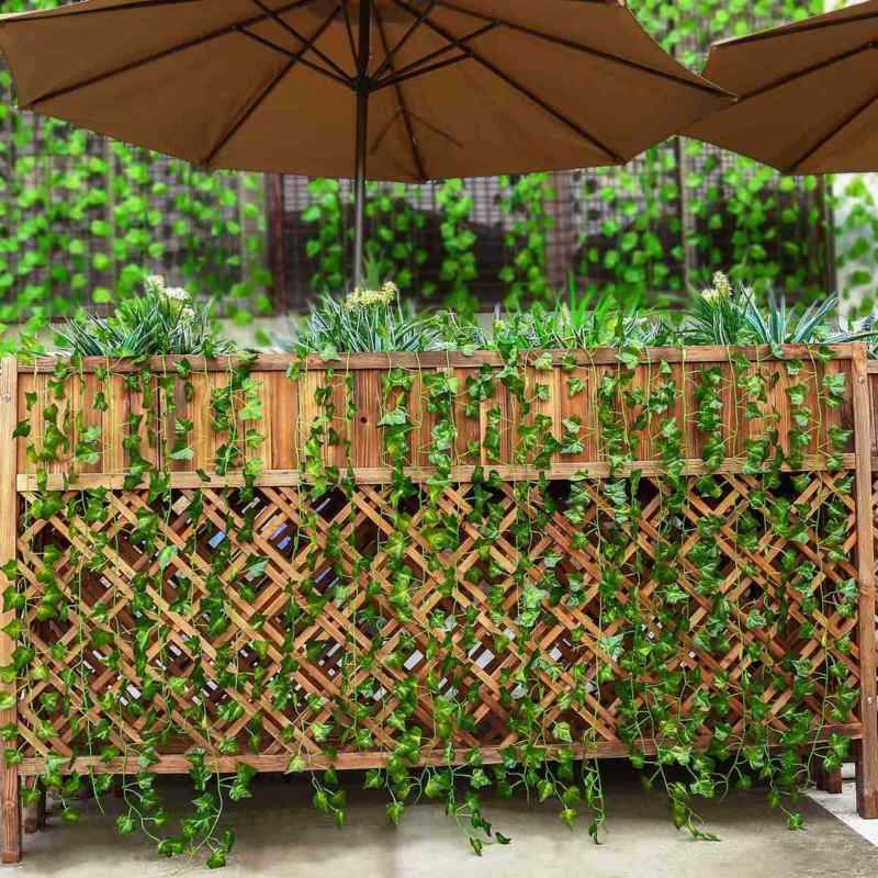 12 Stück Künstliche Efeu-Girlande Blätterranke Grünpflanze Pflanze Gartendekoration 12x2m