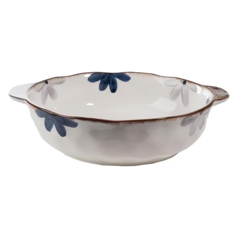Large Nordic Ceramic Soup Bowl with Double Handles