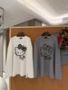 Korean Cat Print Slimming Cotton Long Sleeve T-shirt for Women