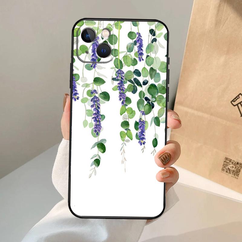Eucalyptus Lavender Phone Case For iPhone 17 Air 16 14 13 12 11 15 Pro Max 13 12 mini 15 16 Plus 16e Cover Coque