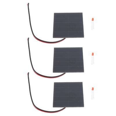 Lot de 3 Petits Panneaux Solaires Professionnels 1W Silicium Monocristallin Haute Efficacité Kits de Panneaux Solaires DIY pour l'Enseignement