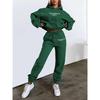 European-American Women's Fashion Letter Print Hoodie & Fleece Jogger Set