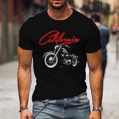 Vintage Ρετρό Ανδρικό Μοτοσικλετιστικό T-shirt 100% Βαμβακερό Λαιμόκοψη Ο Κοντομάνικο Μοδάτο Casual Ανδρικό T-shirt Μέγεθος S-5XL