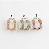 Women's 3-Piece Stone Bead Floral Pattern Grunge Earrings (13868867)