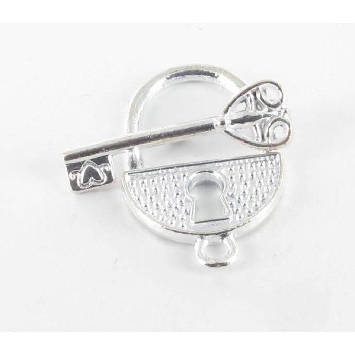 Fermoir toggle Cadenas et clé Argenté