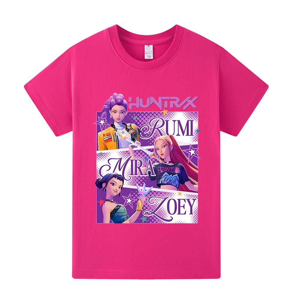 A1199 Kinder Jungen Mädchen Kpop Rumi Zoey Mira Print Kurzarm T-Shirt