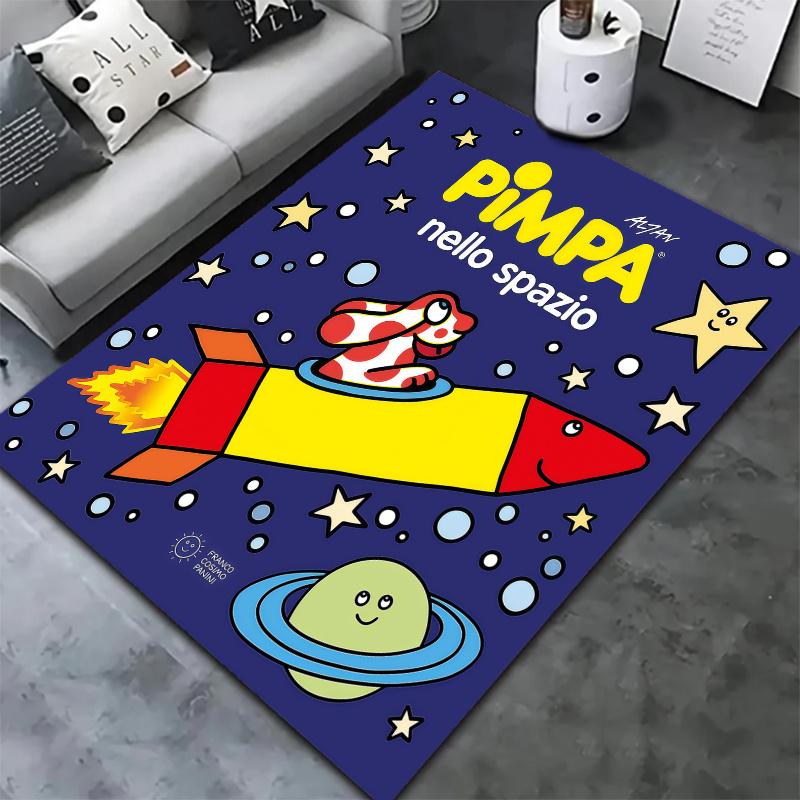 Pimpa Teppich für Wohnzimmer Schlafzimmer Zuhause Sofadekoration, Rutschfeste Bodenmatte für Kinder zum Spielen
