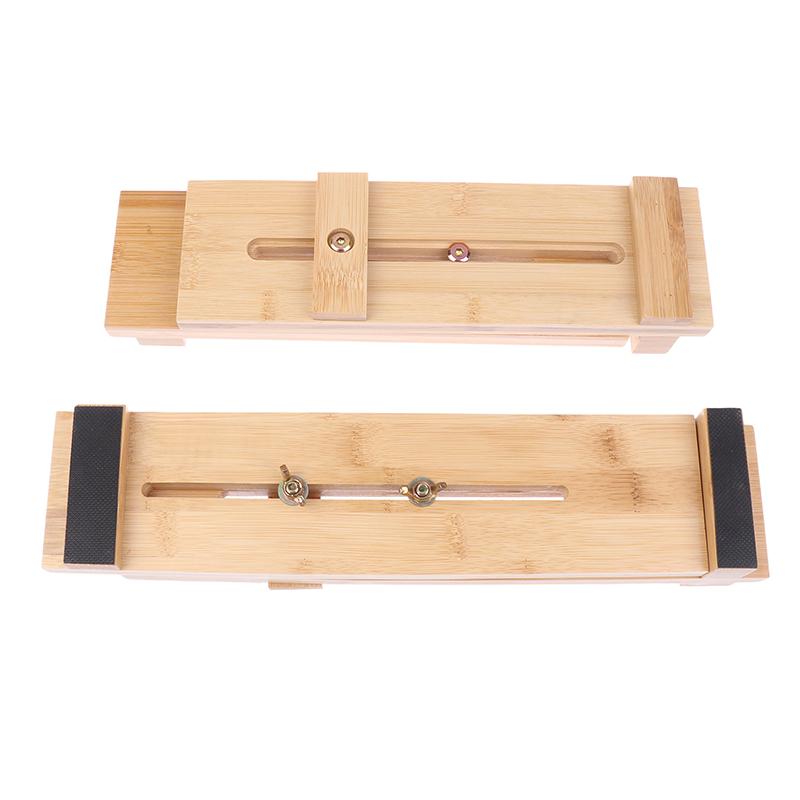 Telescopic Adjustable Sharpening Stone Holder, Wood Fixing Stand for Sliding Whetstone, Bamboo Base Accessory
