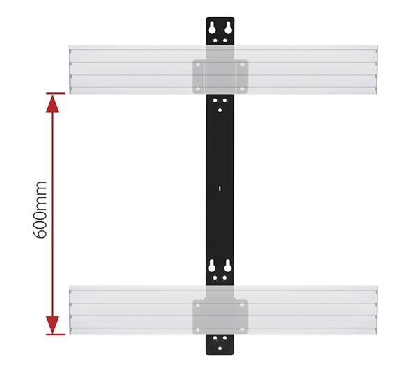 B-Tech SYSTEM X - Doppelte Wandhalterung für Balken - Abstand 19mm BT8390-WFK3 / Monitorhalterung, B-Tech