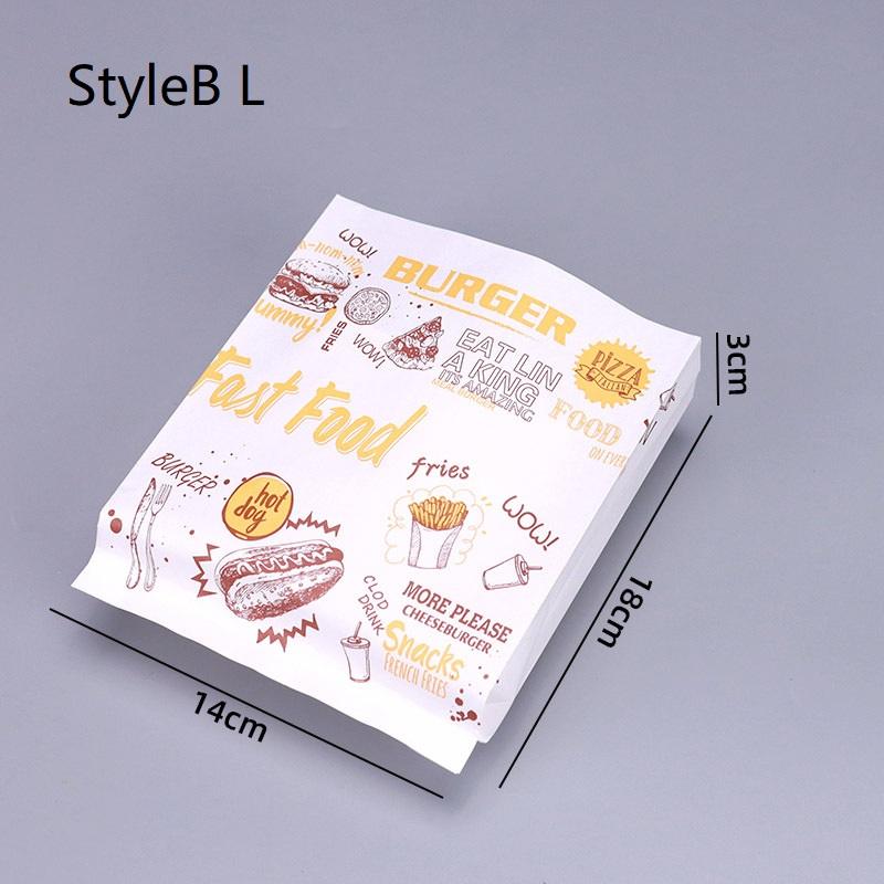 90/100 szt. Papierowa torba odporna na tłuszcz Nieprzywierająca torba do pakowania żywności Frytki Kanapka Naleśnik Burger Papierowa torba odporna na tłuszcz Narzędzie kuchenne