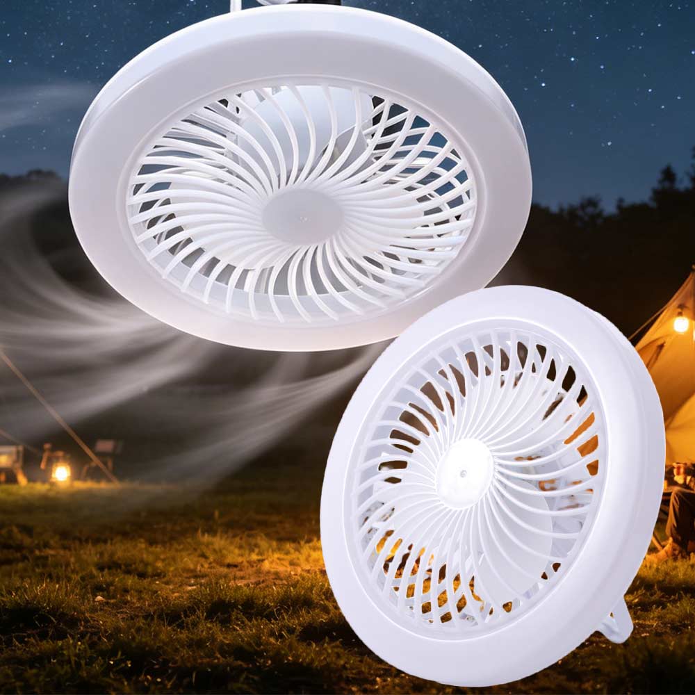 Energy Saving Camping Fan Light Super Quiet Hanging Fan  Lamp Electric Fan Night Lamp  Living Room