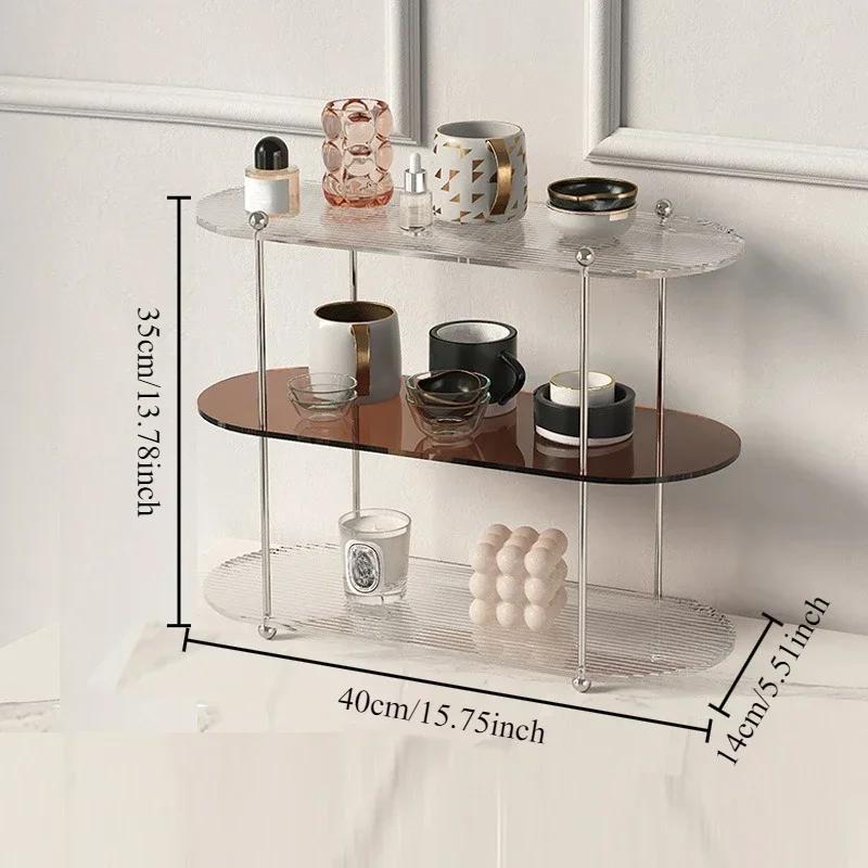 1PC Acrylic Desktop Storage Rack 2/3layer Multifunctional Organizer Ins Style Water Cups Perfume Cosmetics Jewelry Display Frame