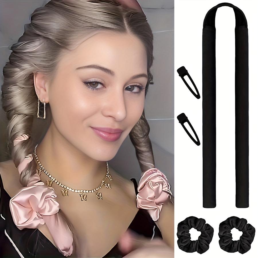 5pcs No-Heat Curling Wand Set with Hair Clips and Scrunchies
