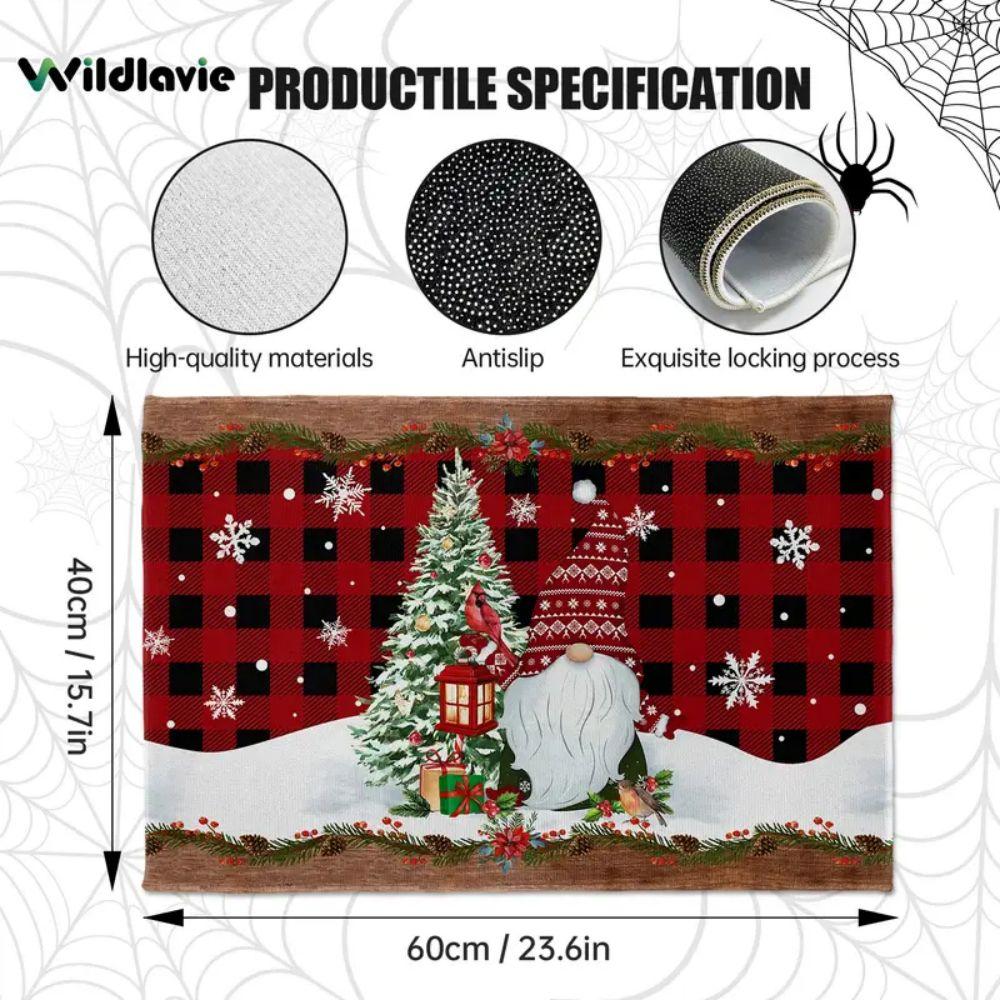 VIKAMA Christmas Decorative Floor Mat, Christmas Snowman Carpet, Indoor and Outdoor Entrance Floor Mat, Festival Home Decoration