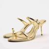 Luxury Gold High Heels Women Sandals Summer Sexy Open Toe Ring Stiletto Mules Fashion Party Wedding Shoes