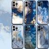 Fashion Marble Blue Case for iPhone 16 15Pro 12 13 14 11 Pro Max XR 7 8 SE XS MAX 12Mini 16 Plus 14Pro 13Pro Phone Cover Capa