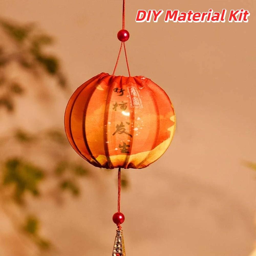 Cloth Mid Autumn Lantern Handmade Persimmon Flower Lantern Lantern DIY Kit  Mid Autumn Festival Style 3