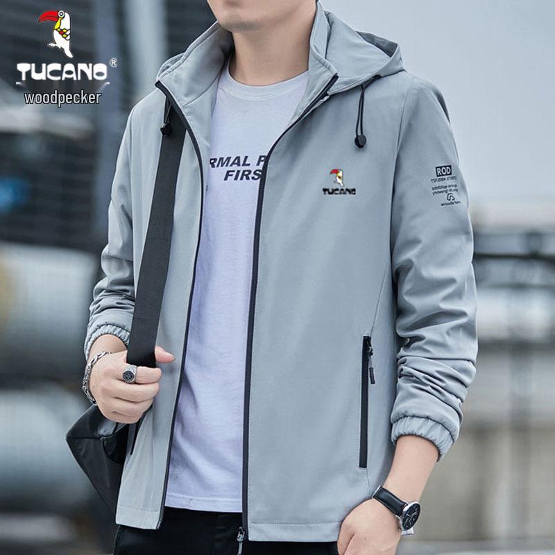Woodpecker Men's Fleece-lined Hooded Jacket - Detachable Hood, Casual Spring/Autumn/Winter Coat