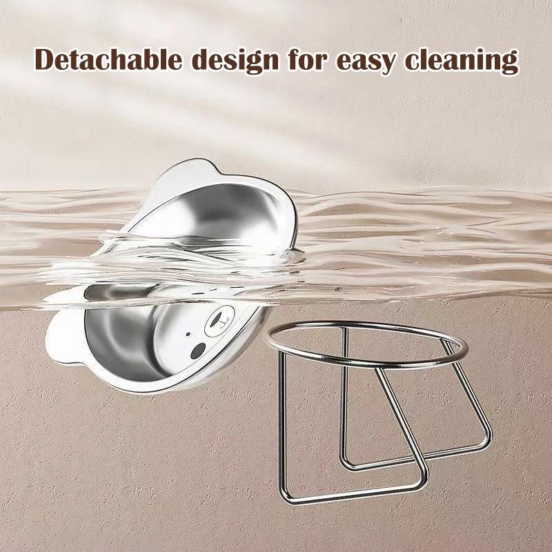 Stainless Steel Raised Cat Bowls with Whisker Fatigue Relief Pet Water Dish And Food Bowl for Cats Kitten Feeding Plates