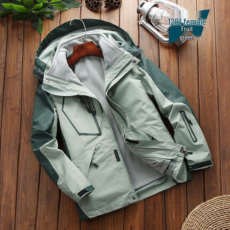 

Вітрозахисна та водонепроникна куртка 3-в-1 для активного відпочинку для чоловіків та жінок - Ідеально підходить для катання на лижах та альпінізму M