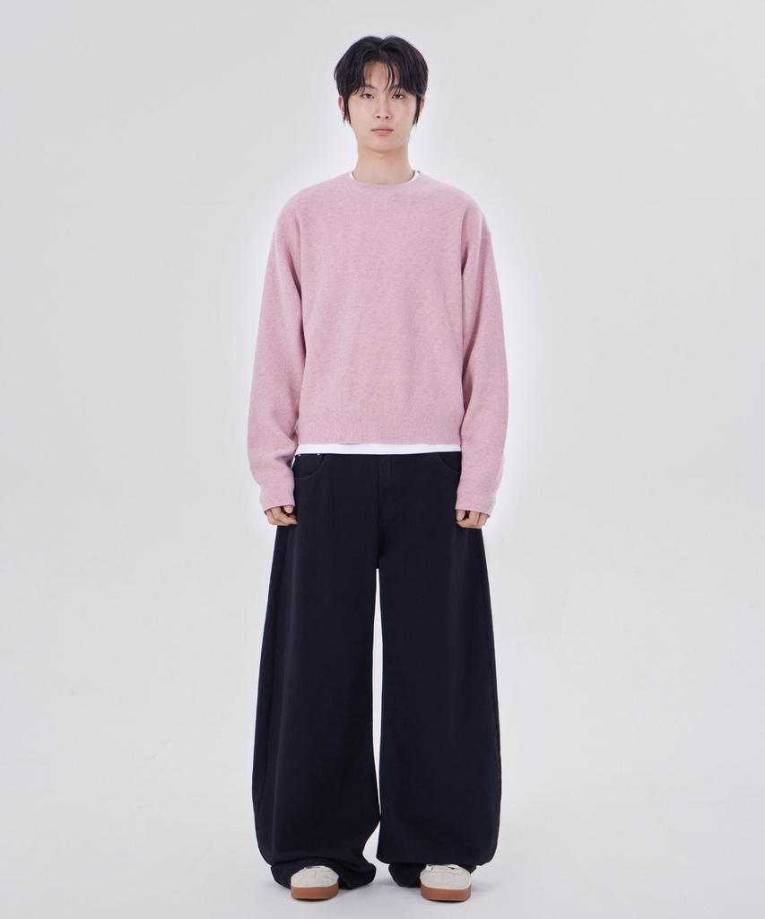 GLW Essential Round Neck Crop Knit Pink