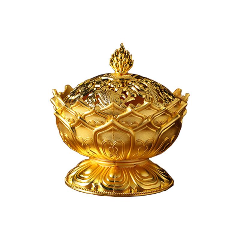 

Lotus Incense Burner Buddhism Buddhism Brass Sandalwood Metal Craft Decoration золотий