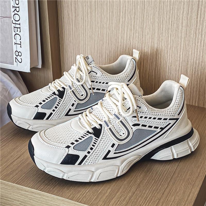 

Мужская обувь 2025 года, новая летняя универсальная дышащая сетчатая повседневная обувь для учеников младших классов, для бега, для занятий спортом, для увеличения внутренней высоты, для папы, модная обувь 44 бежевый