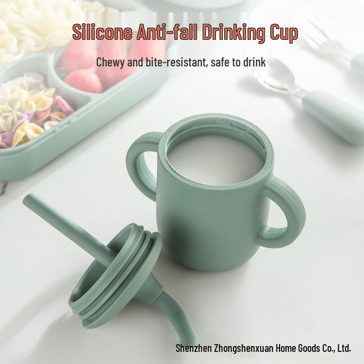Silicone Straw Baby Cup with Printable Pattern, Food-Grade, Small Capacity