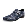 Luxury New Designer Snakeskin Patent Leather Buckle Formal Shoes For Men Dress Wedding Prom Homecoming Monk Strap Loafers