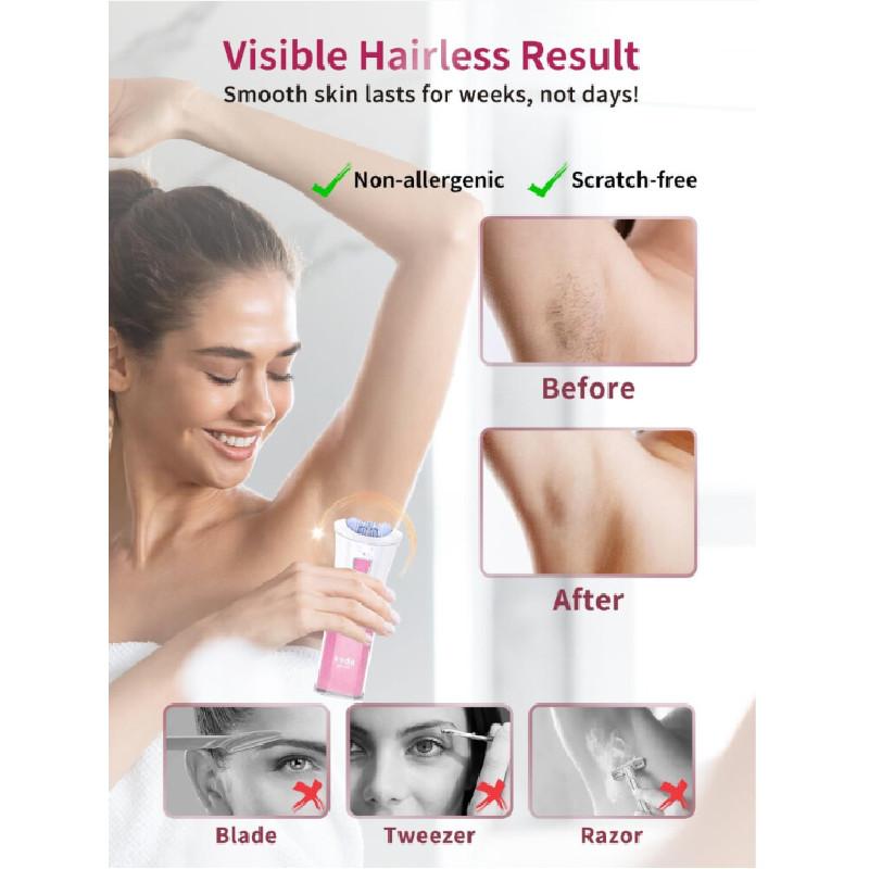 Keda190 Electric Ladies Hair Removal Device With Led Light For Full Body Grooming