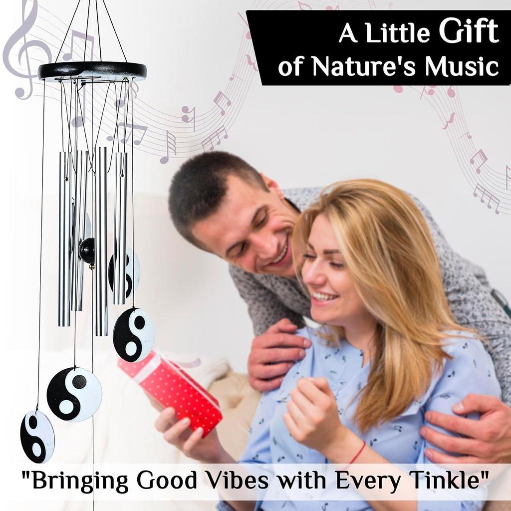 Hängeglocken zur Heimdekoration, für Balkon, Wohnzimmer und Schlafzimmer | Heimdekor-Geschenkartikel für Einzug und Wanddekoration (Silber, 4-Rohr)