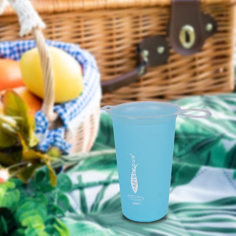 200Ml Tpu Soft Cups Collapsible Sports Water Bottle Outdoor Portable Water Cup Running Cycling Hiking Flexible Water Bag