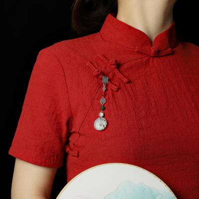 Design Xizhu Cheongsam Button Pendant Retro Silver Fringed Pendant Classical Chinese Hanfu Accessories Women