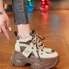 Internet-Berühmtheit Damen Herbst neue dicksohlige Muffin-Schuhe kleiner innerer Höhenzuwachs Damenschuhe Höhenzuwachs