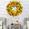 Faux Sunflower Wreath for Door Hanging Wall Mount or Entryway Decor Designed for Spring Summer and Autumn Seasonal Display