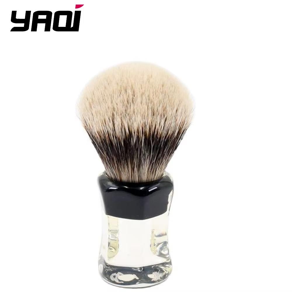 

Yaqi Retro 24MM Two Band Badger Hair Clear Handle Beard Brush Men Wet Shaving Brush For Cleaning Beard Shaving Tool New