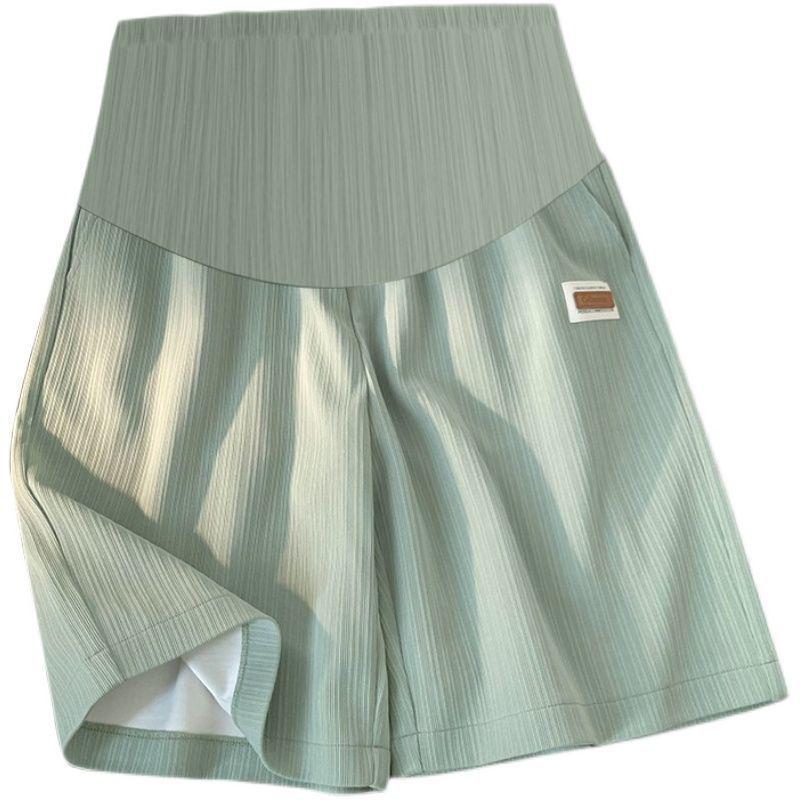 Maternity Ice Silk Wide-Leg Summer Shorts: Lightweight, Loose, and Casual Fit for Warm Weather.