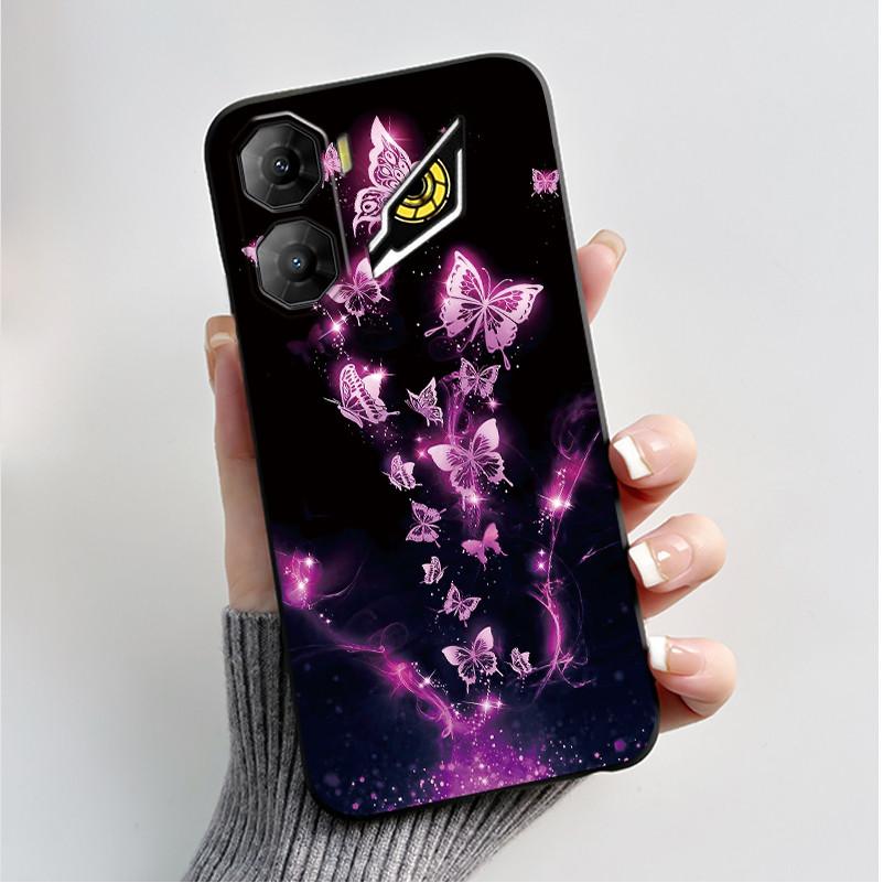 Custodia per Stampa per ZTE Nubia Neo 3 5G Fundas Capa Guscio Nero in Silicone Morbido Copertura ZTE Nubia Neo 3 GT Carina Custodia con Fiore e Cartone Animato