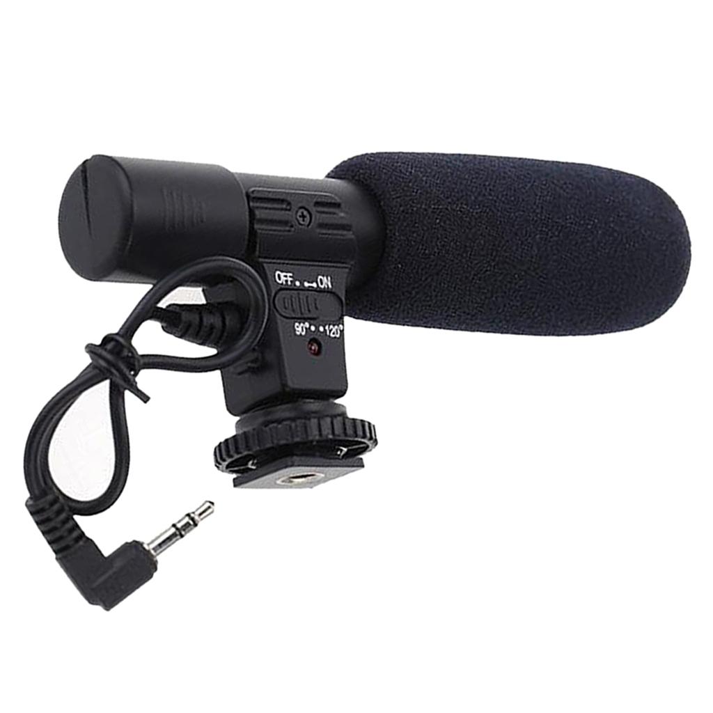 Stereo Camera Microphone Condenser Mic for DSLR Camera DV Camcorder 3.5mm